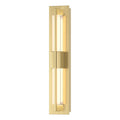 Double Axis Small Sconce LED Clear Glass (ZM) in Modern Brass