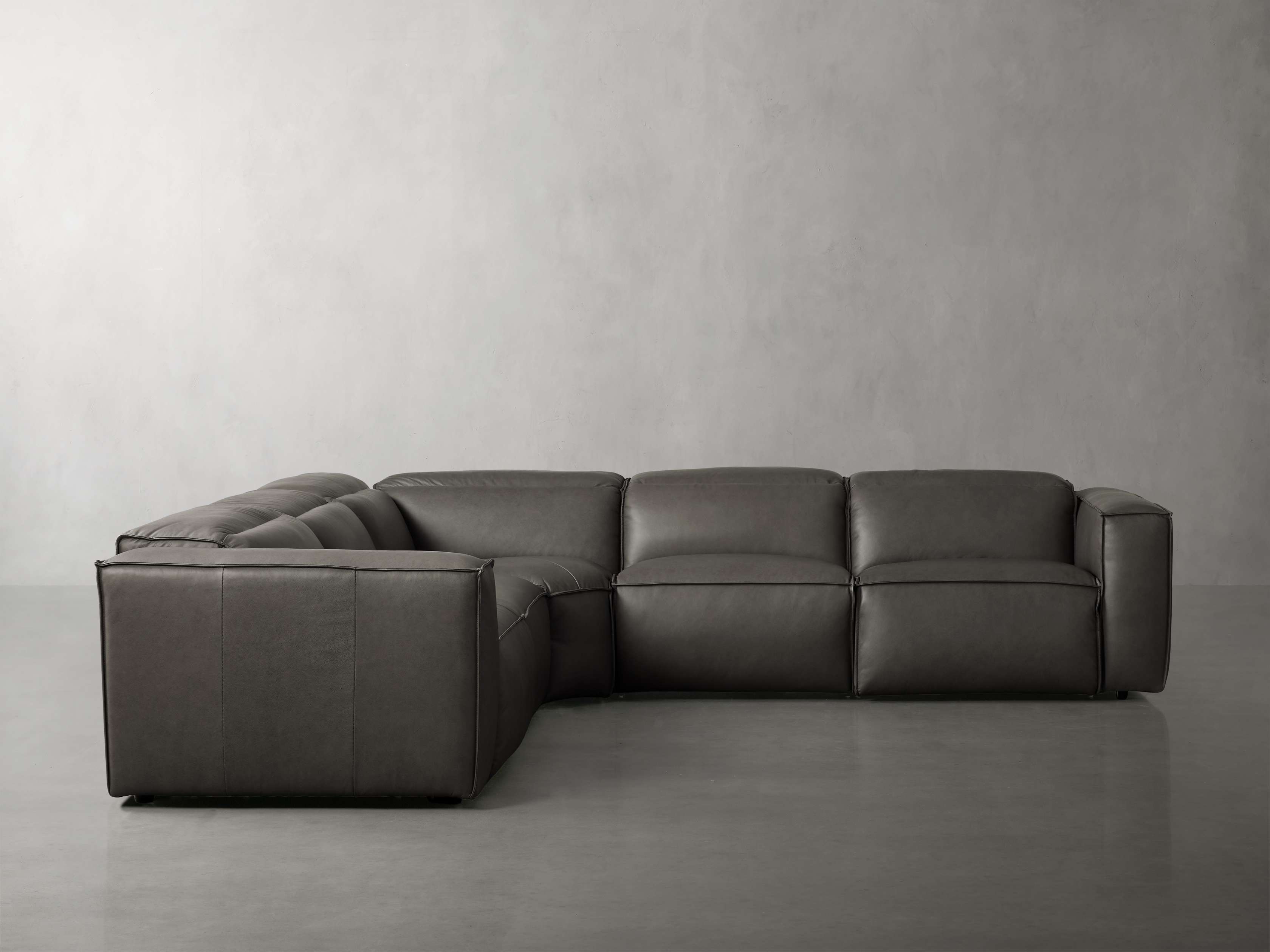 Coburn Leather Five-Piece Motion Corner Sectional