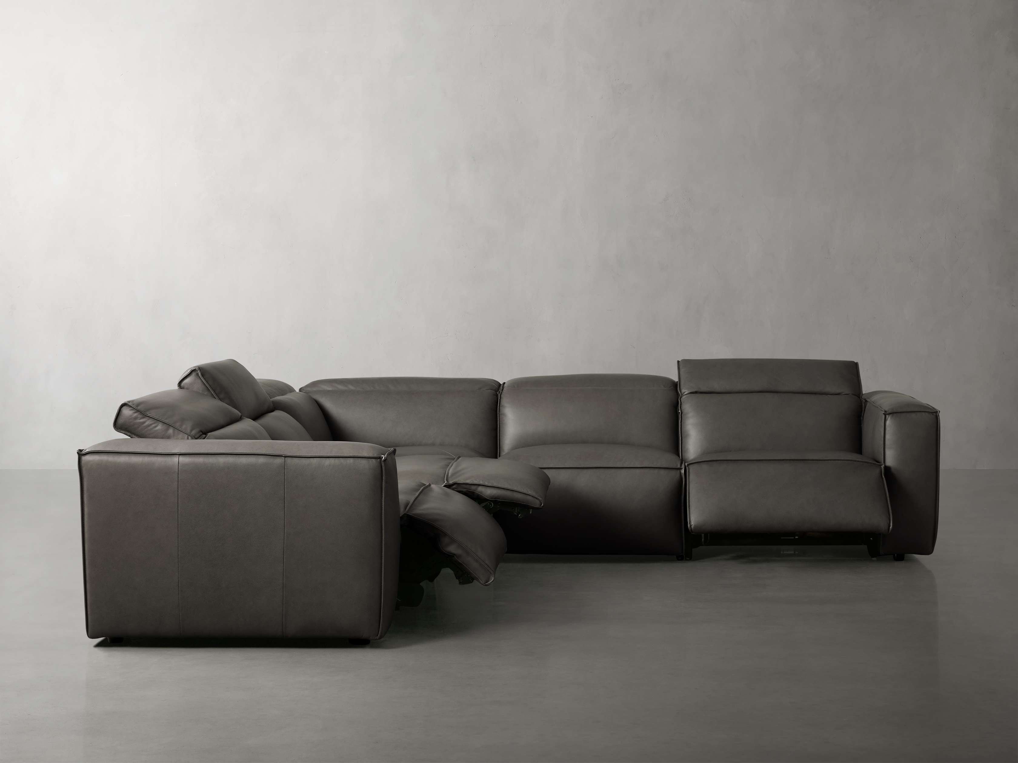 Coburn Leather Five-Piece Motion Corner Sectional