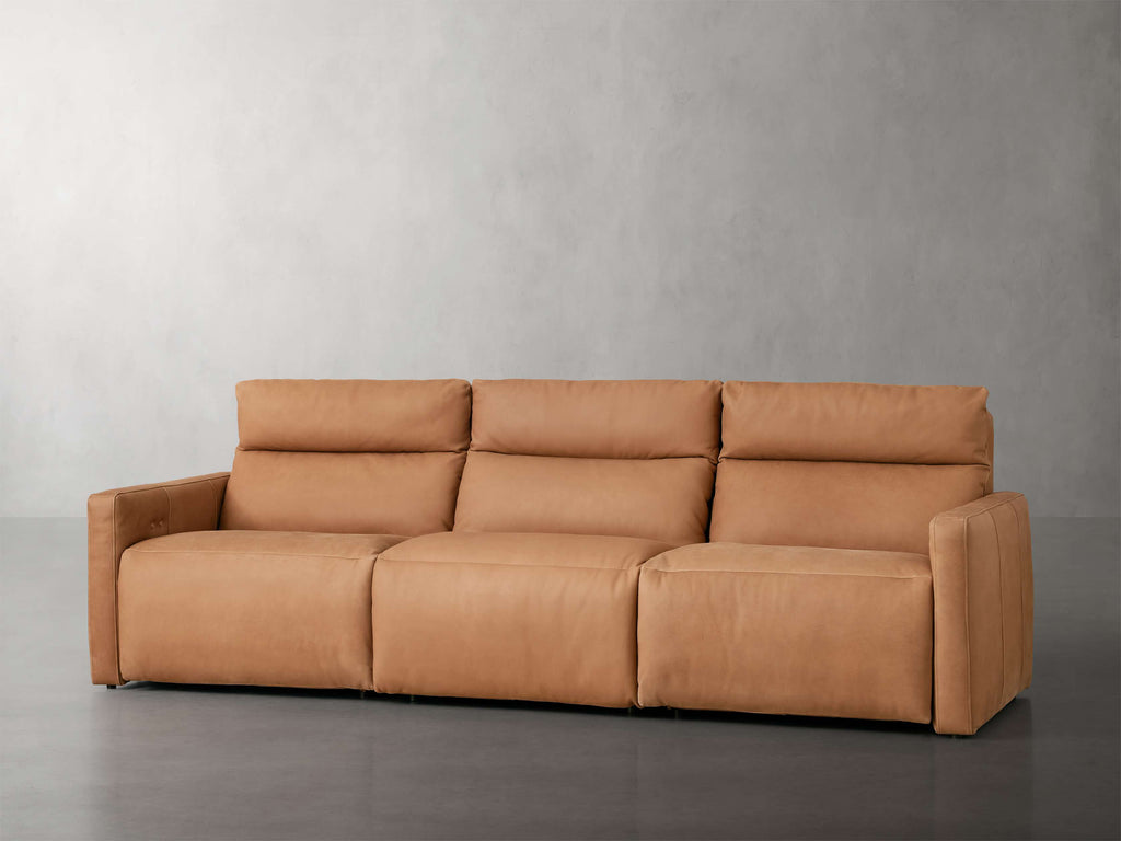 Rowland Tailored Leather Three-Piece Motion Modular Sofa