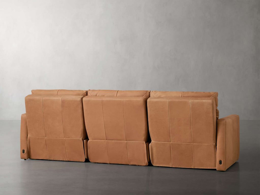 Rowland Tailored Leather Three-Piece Motion Modular Sofa