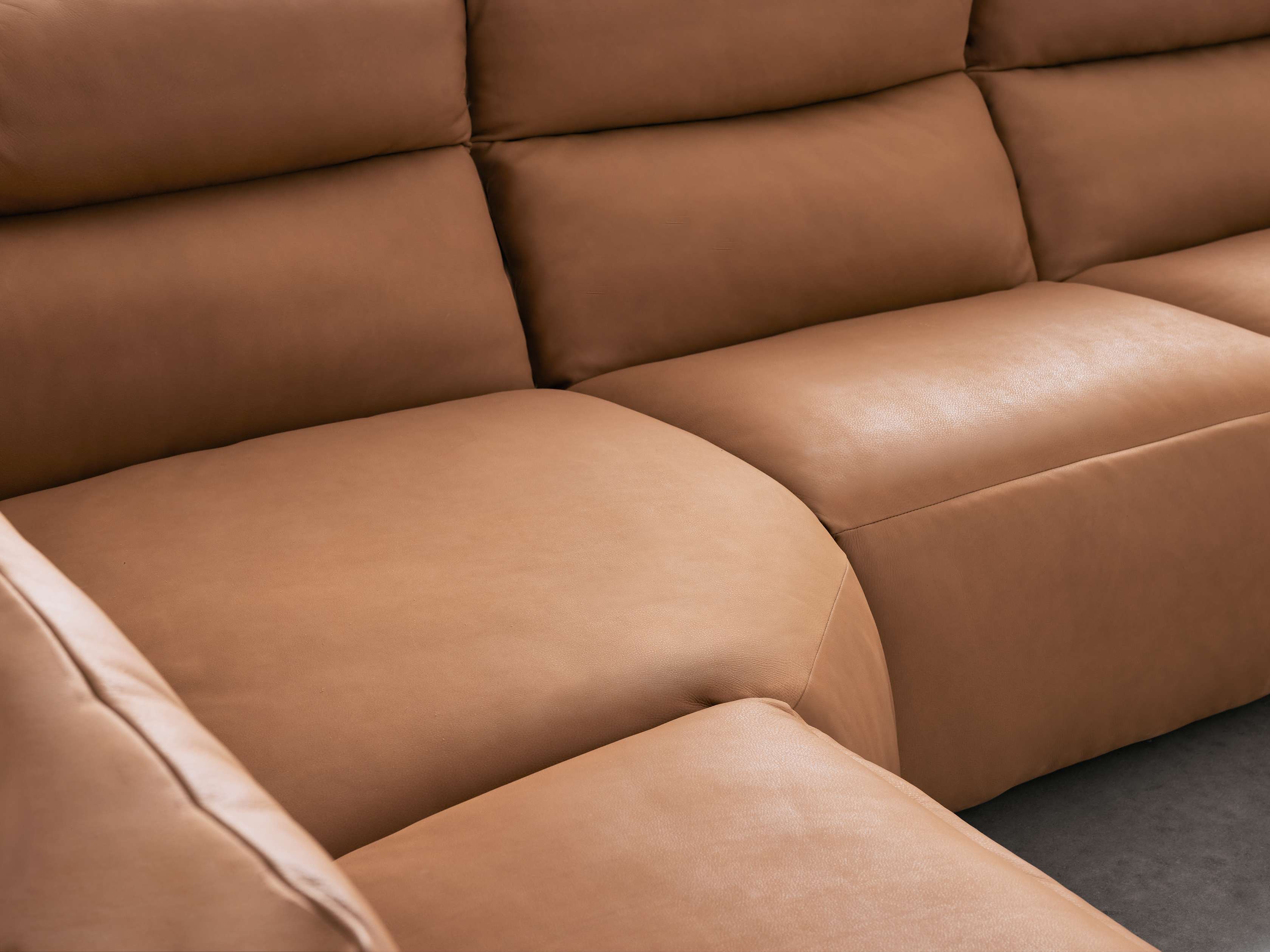 Rowland Tailored Leather Six-Piece Motion Sectional