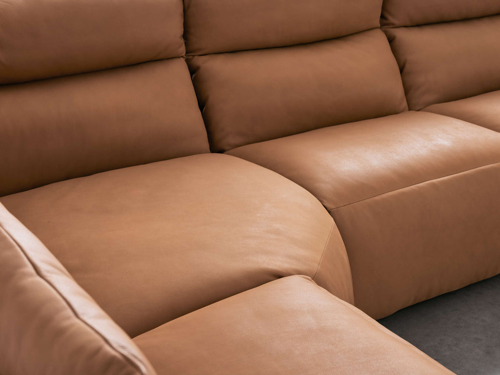 Rowland Tailored Leather Six-Piece Motion Sectional