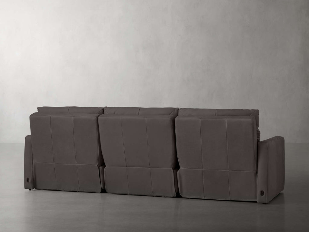 Rowland Tailored Leather Three-Piece Motion Modular Sofa