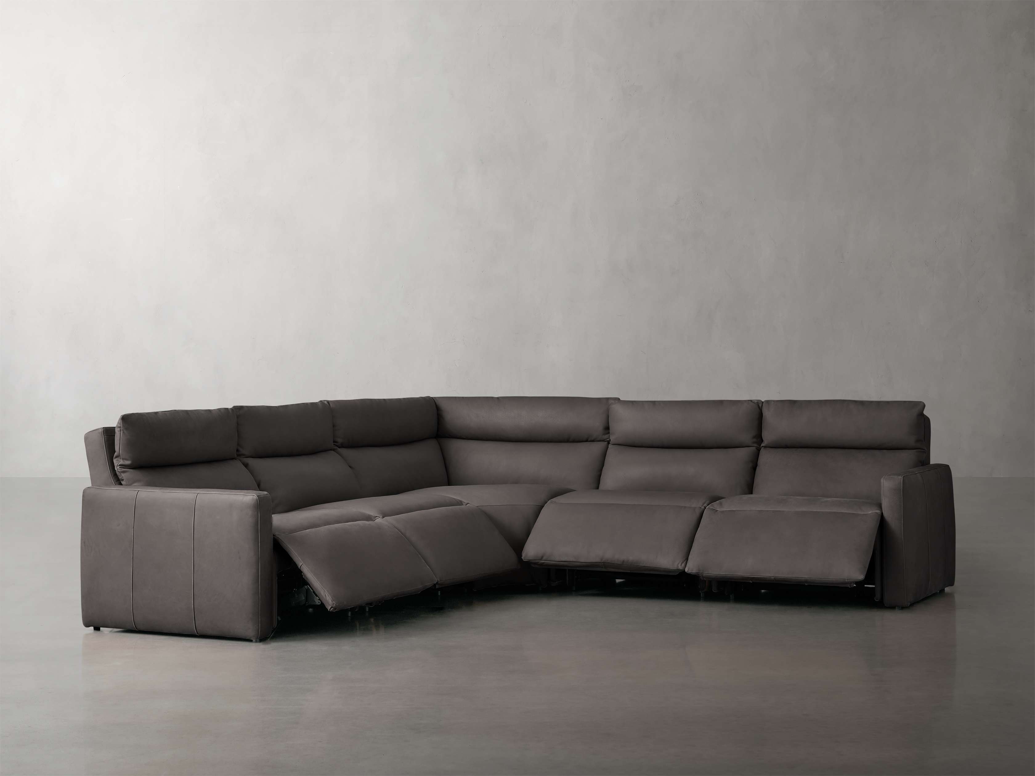Rowland Tailored Leather Five-Piece Motion Corner Sectional