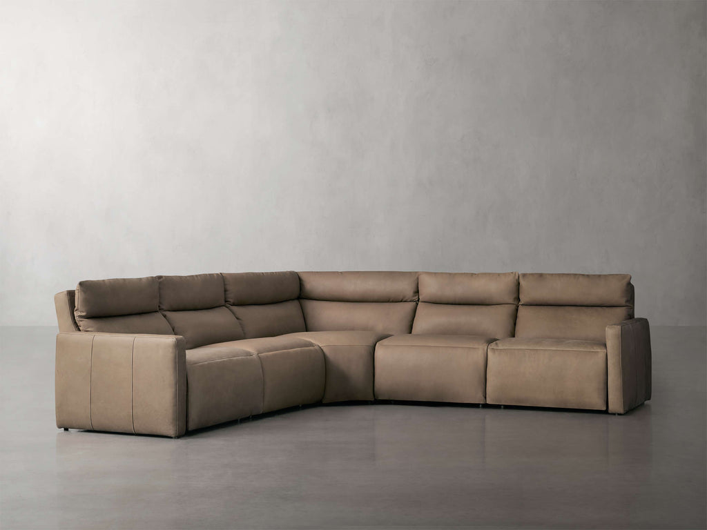 Rowland Tailored Leather Five-Piece Motion Corner Sectional