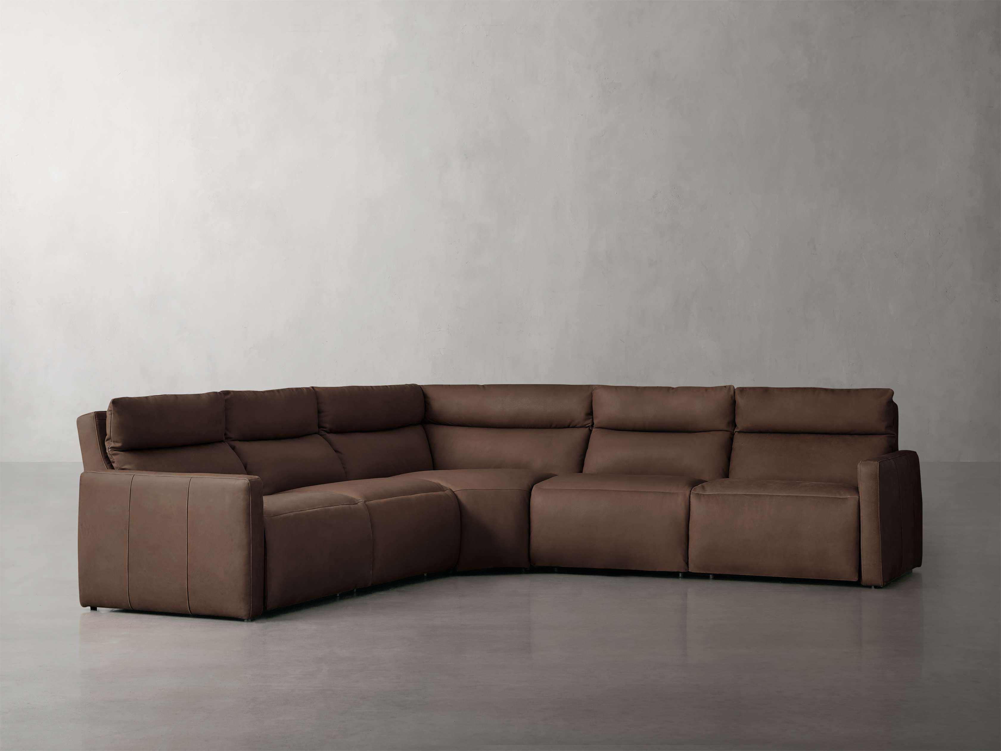 Rowland Tailored Leather Five-Piece Motion Corner Sectional