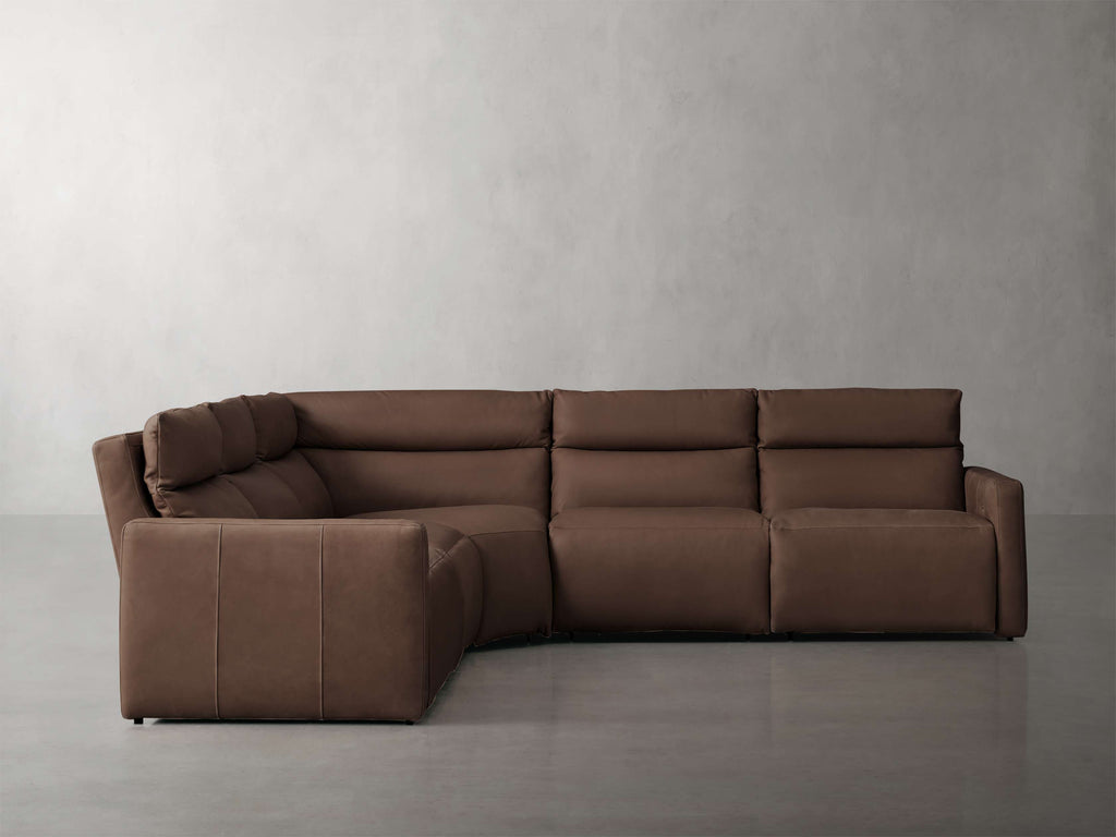 Rowland Tailored Leather Five-Piece Motion Corner Sectional