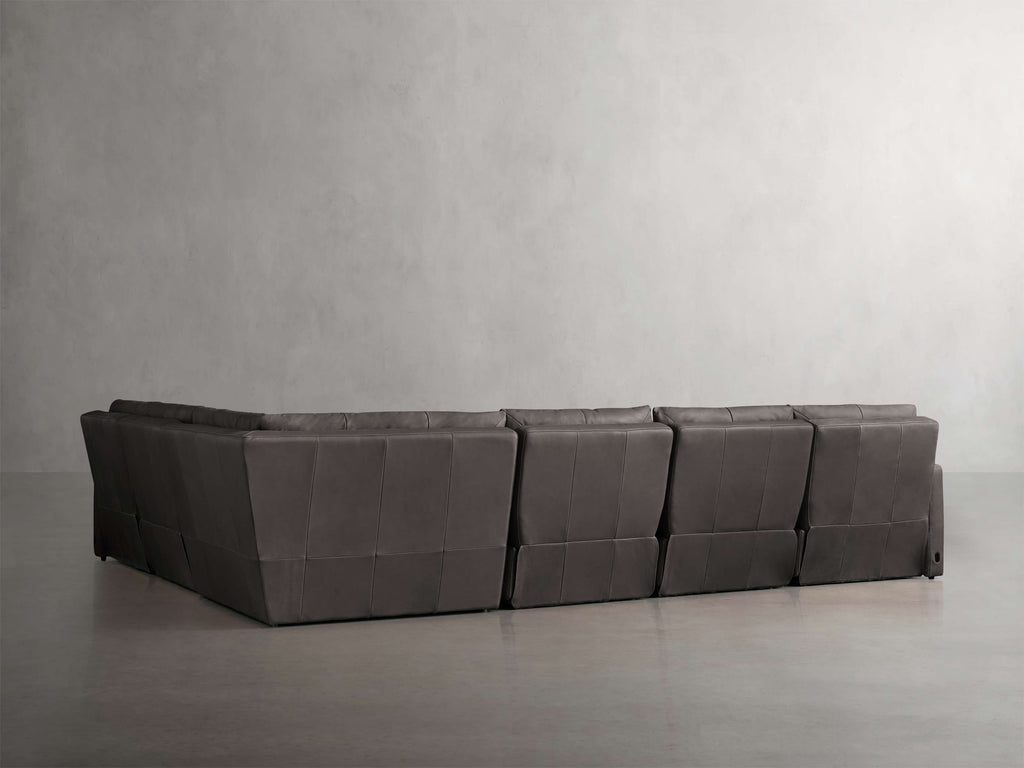 Rowland Tailored Leather Six-Piece Motion Sectional