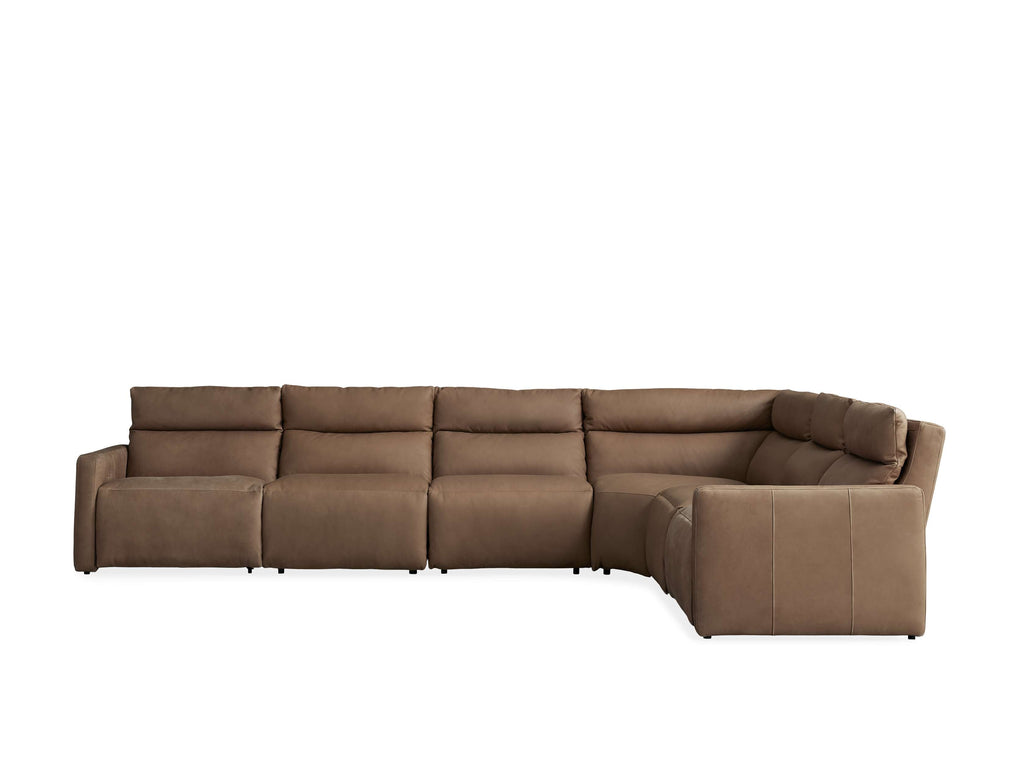 Rowland Tailored Leather Six-Piece Motion Sectional