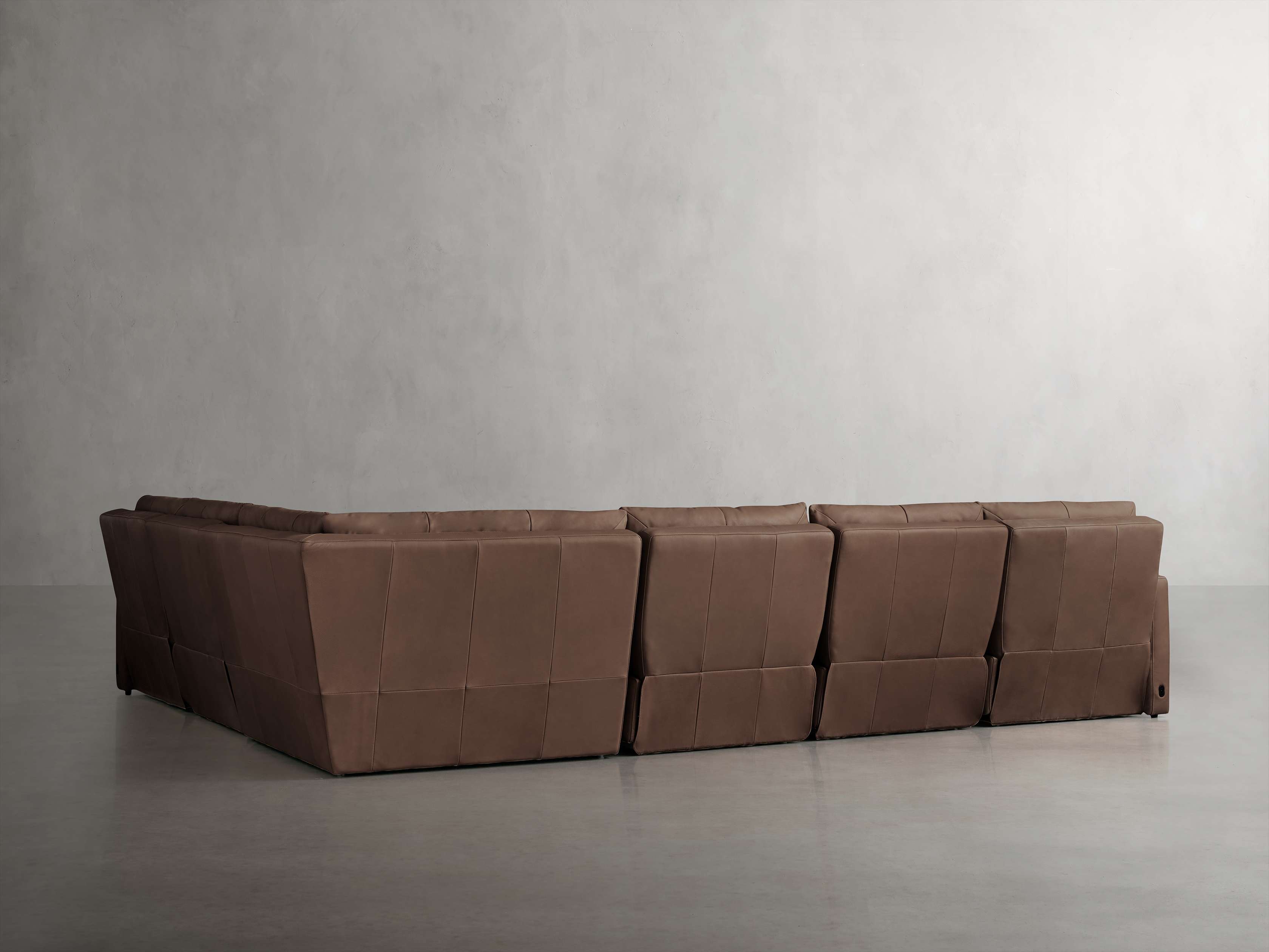 Rowland Tailored Leather Six-Piece Motion Sectional