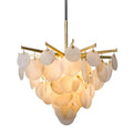 Serenity 1-Light Chandelier in Gold Leaf W Polished Stainless 34L x 34W x 22.5H