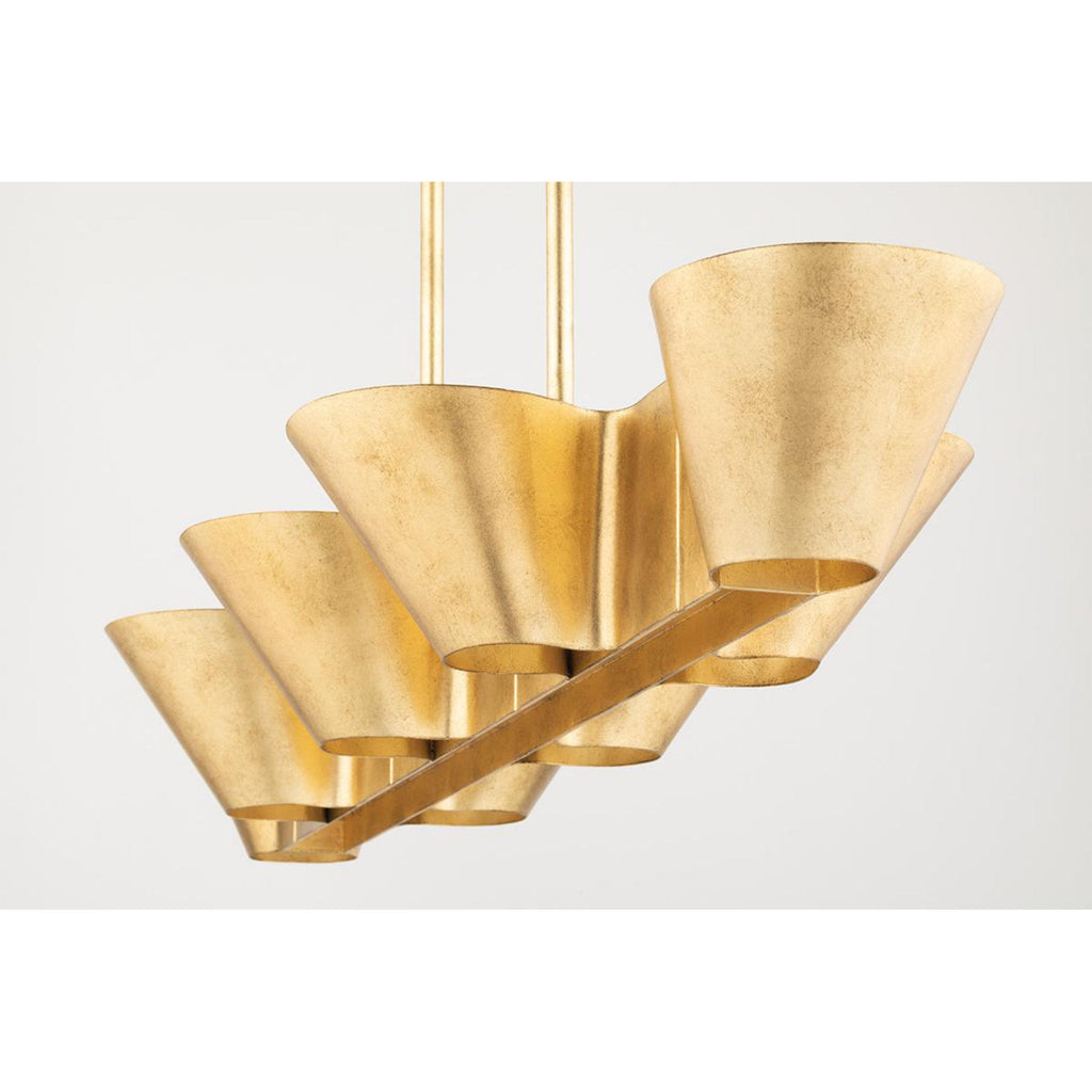 Reeve 8-Light Chandelier in Vintage Gold Leaf 37.5L x 37.5W x 18H