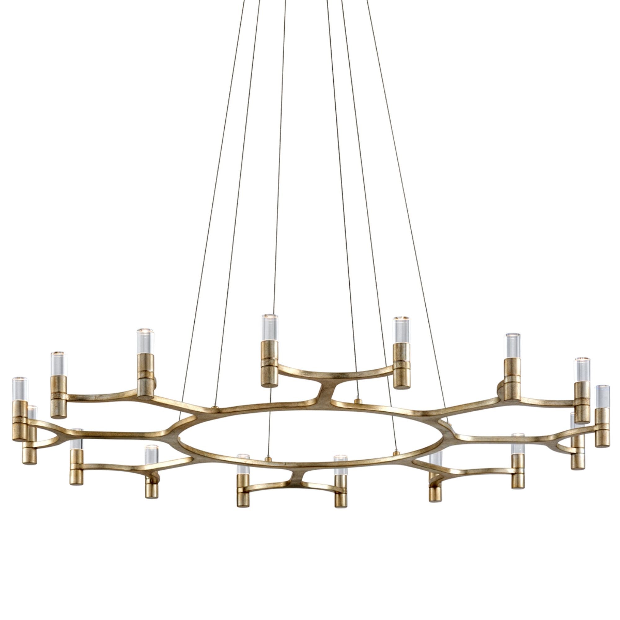Nexus 16-Light Chandelier in Warm Silver Leaf 49.25W x 5.25H