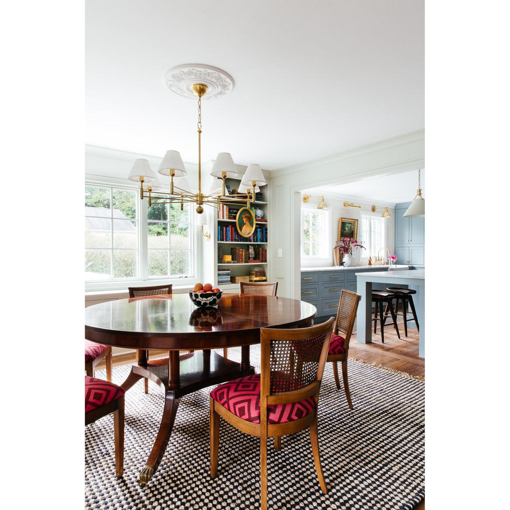 Classic No.1 8-Light Chandelier in Aged Brass by Mark D. Sikes 40L x 40W x 25.75H