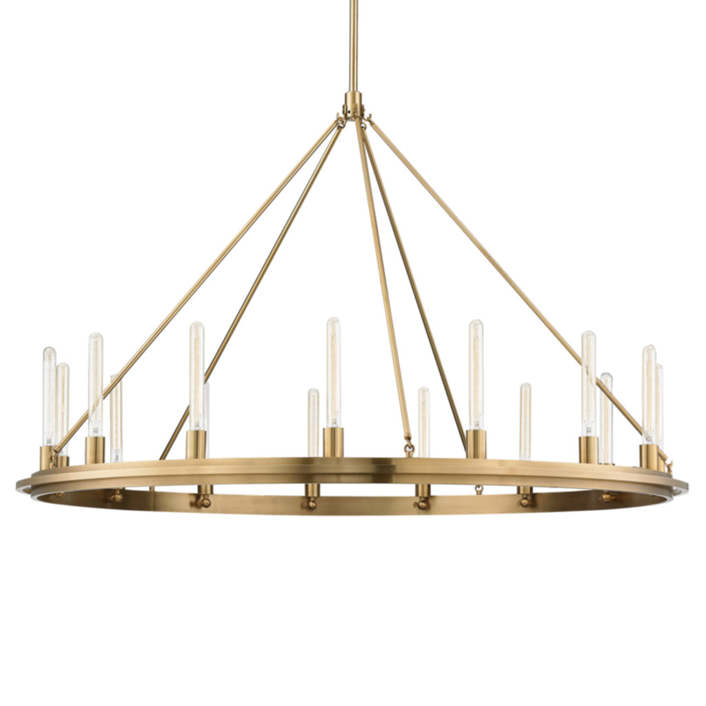 Chambers 15-Light Chandelier in Aged Brass 58.25L x 58.25W x 38.25H