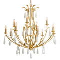 Prosecco 12-Light Chandelier in Gold Leaf 46.25W x 51H