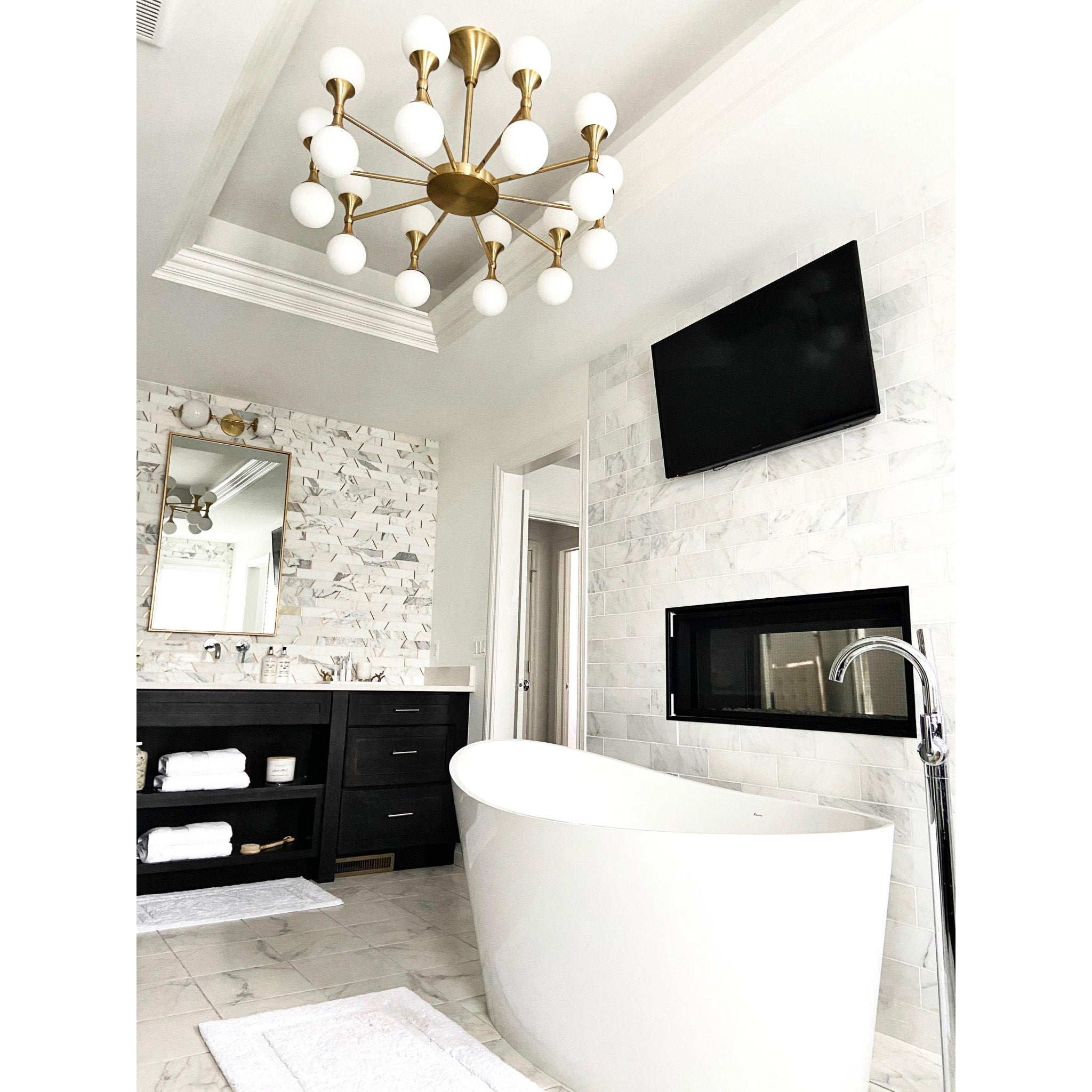 Astoria 20-Light Chandelier in Aged Brass 36L x 36W x 13.5H