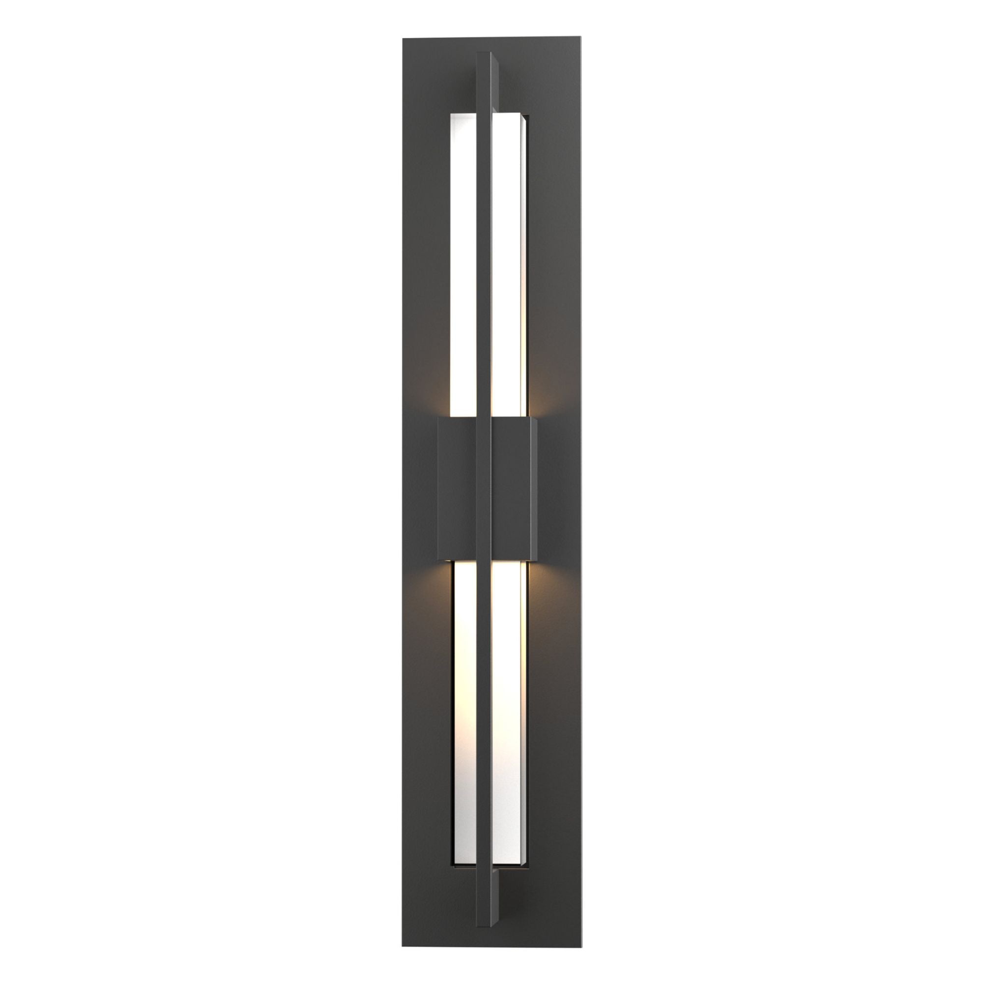 Double Axis Small LED Outdoor Sconce LED Clear Glass (ZM) in Coastal Black