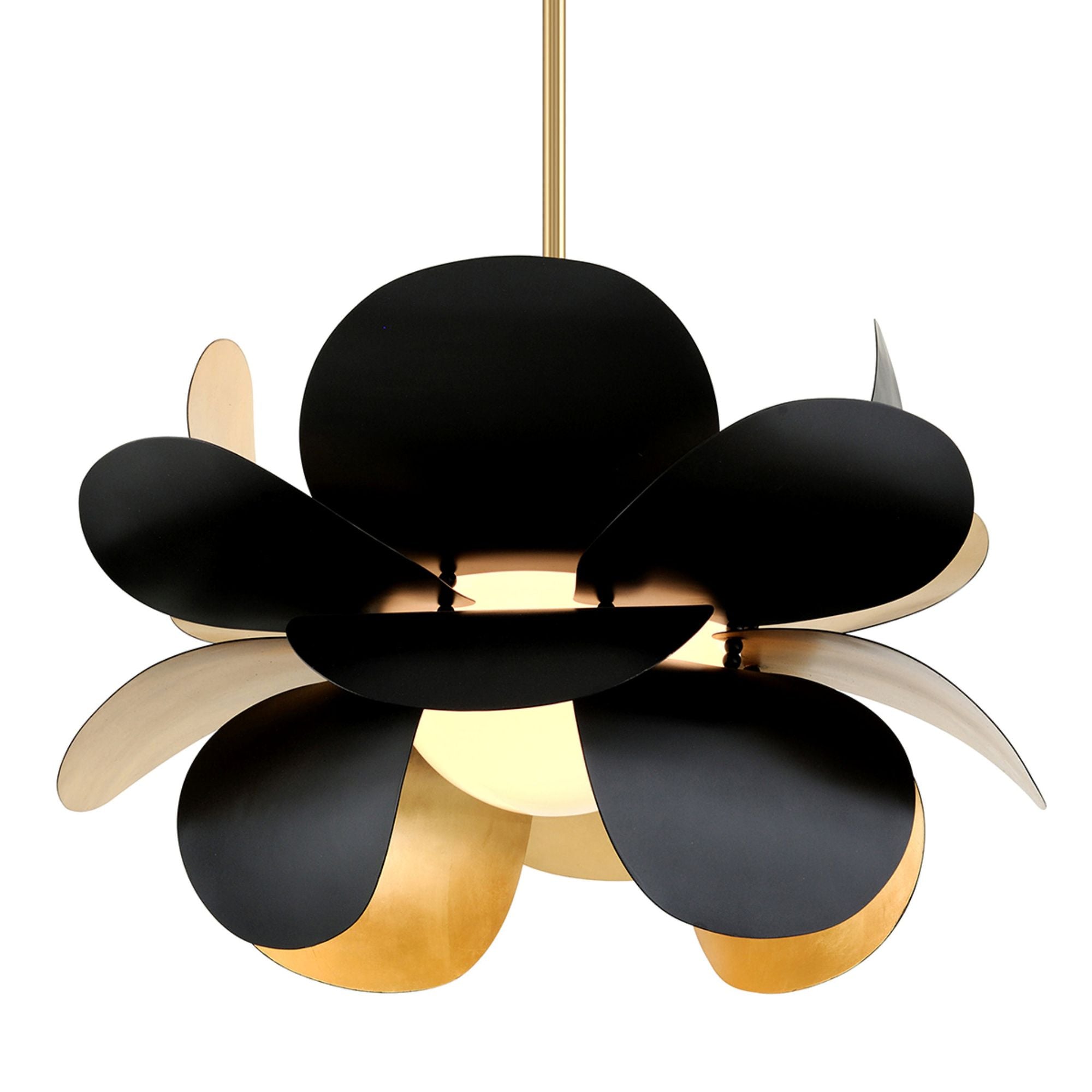 Ginger 1-Light Chandelier in Gold Leaf/Black 34L x 34W x 22.25H