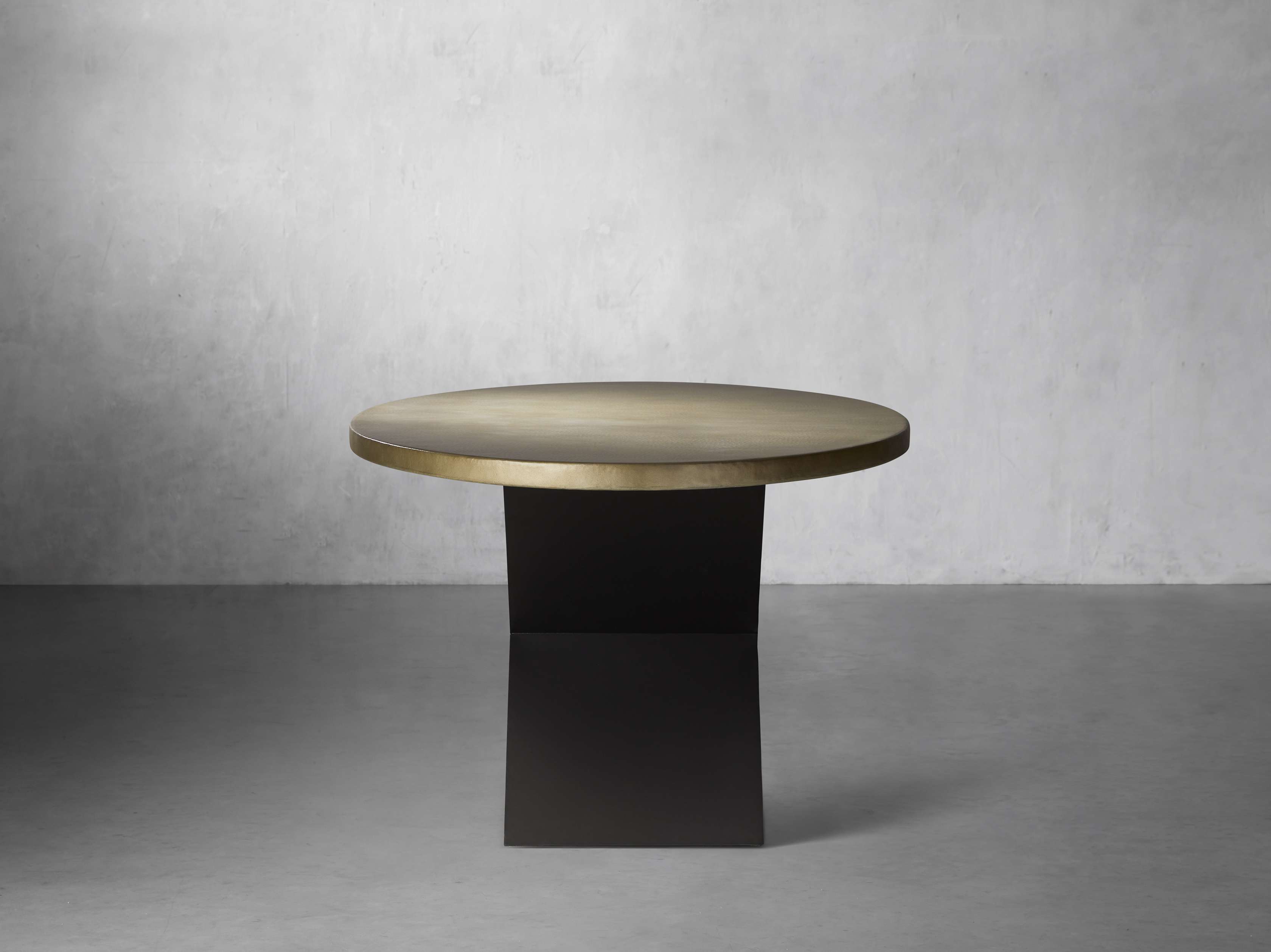 Recycled Metal Dining Table with Vertex Base