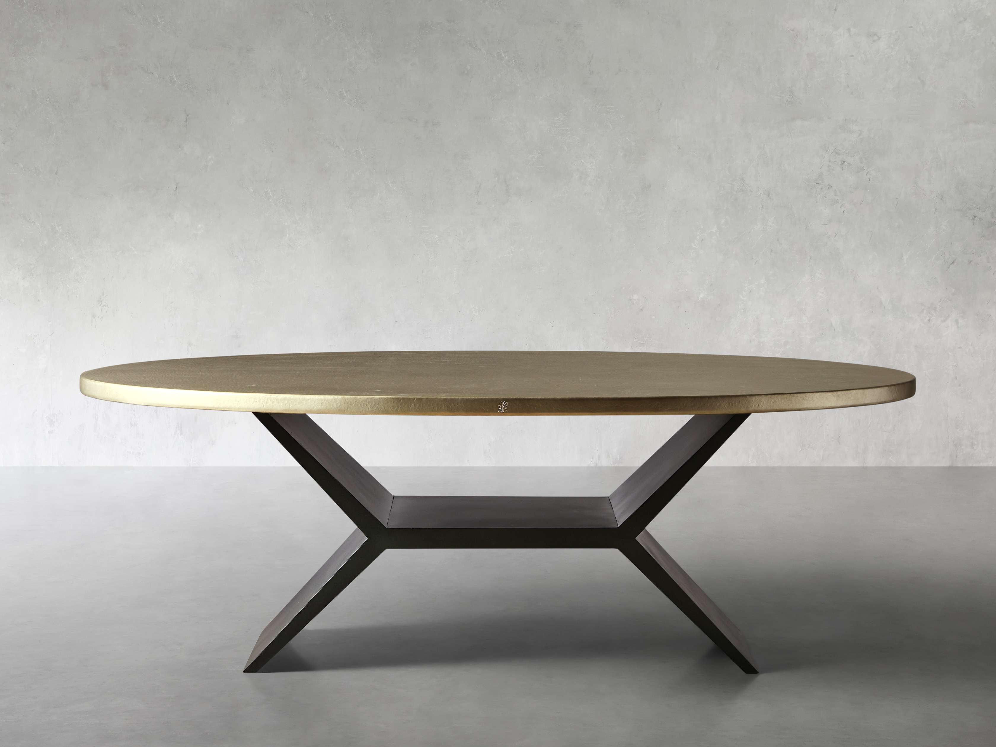 Recycled Metal Dining Table with Vertex Base