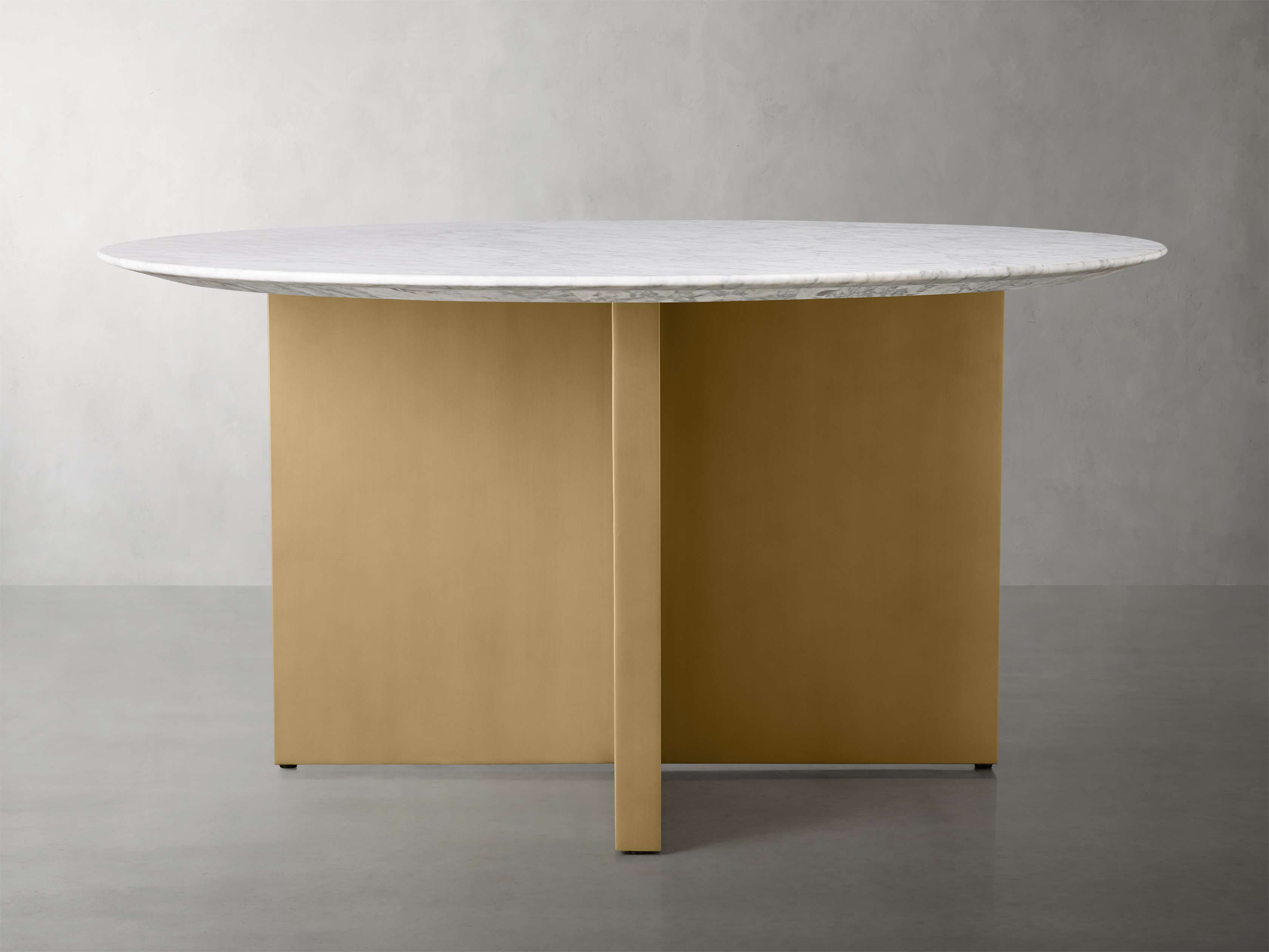 Saint Germain Round Stone Dining Table with Clement Base