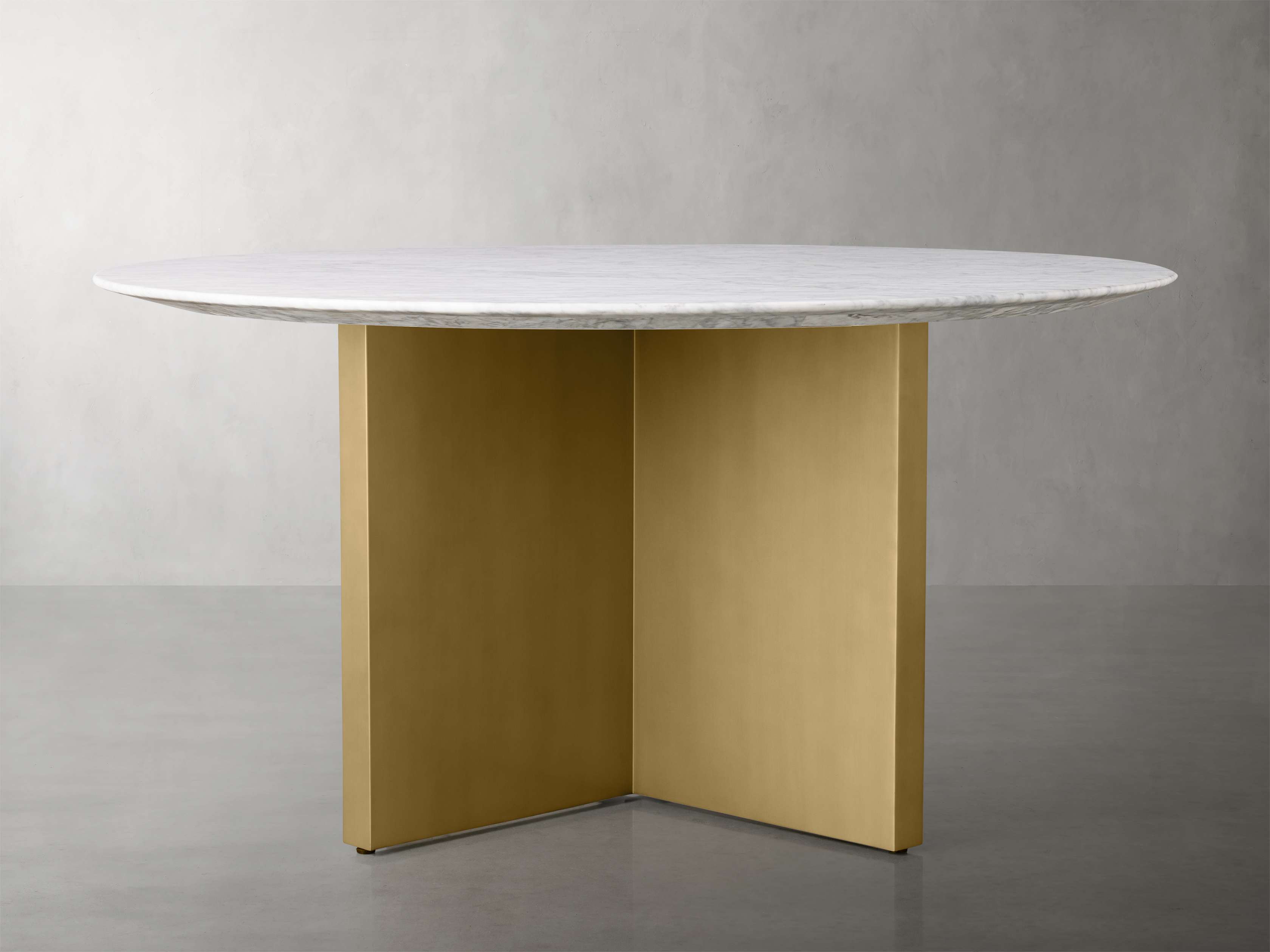 Saint Germain Round Stone Dining Table with Clement Base
