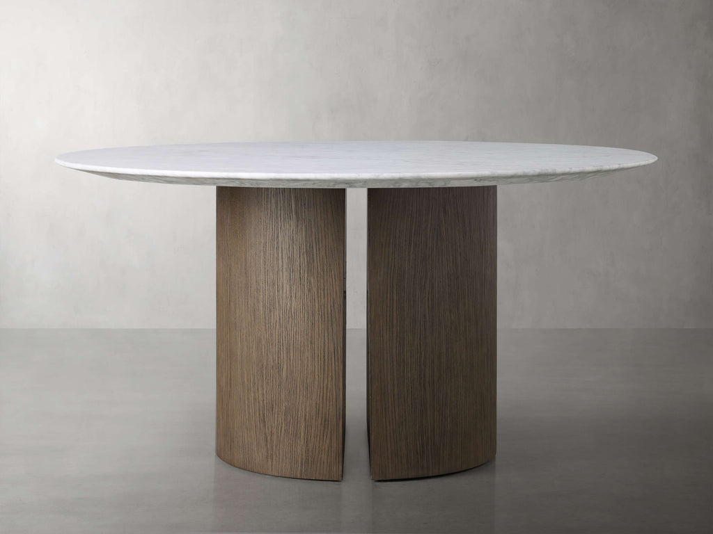 Saint Germain Round Stone Dining Table with Dauphine Base