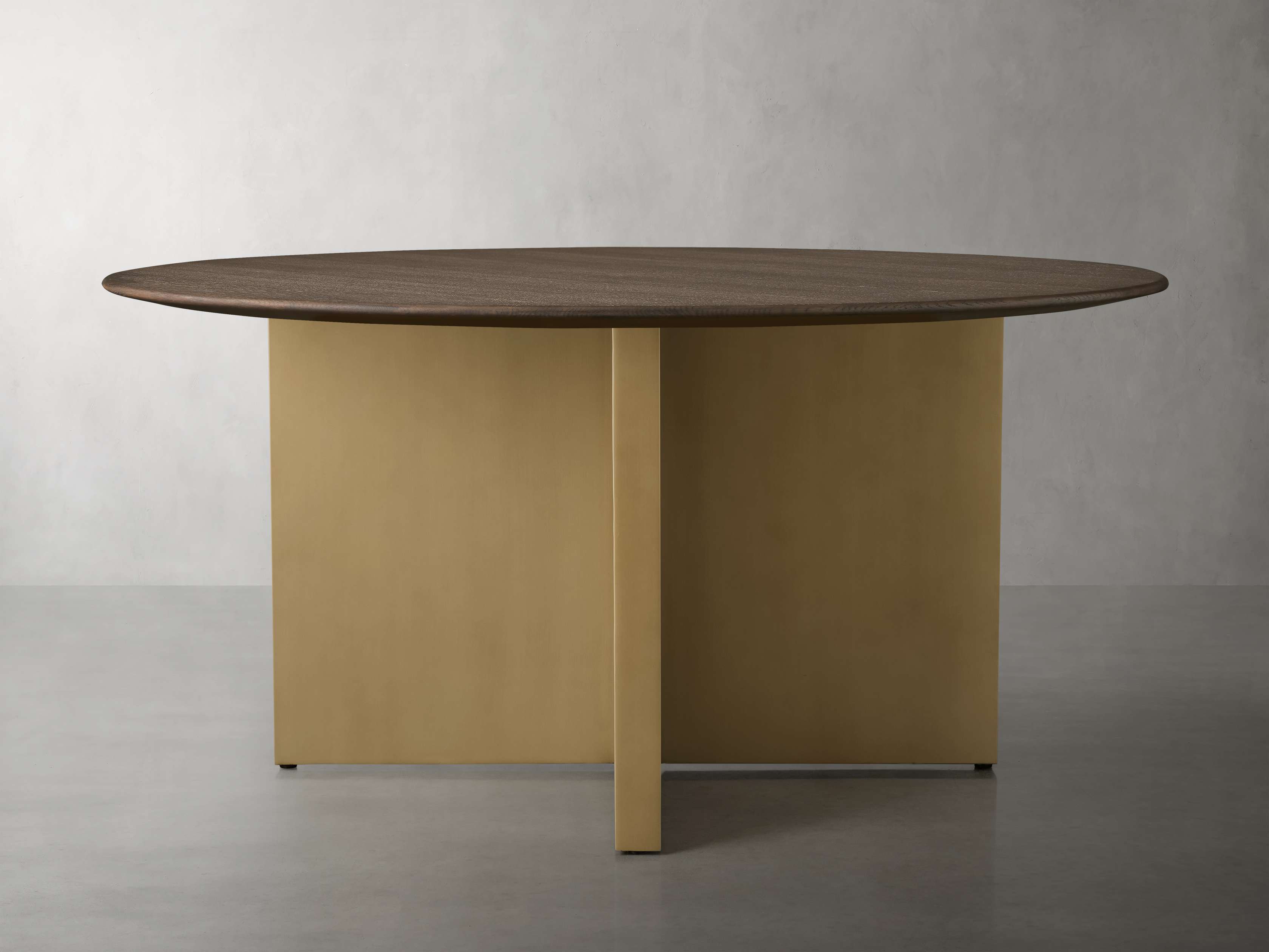 Saint Germain 60" Round Chestnut Top Dining Table with Metal Clement Base