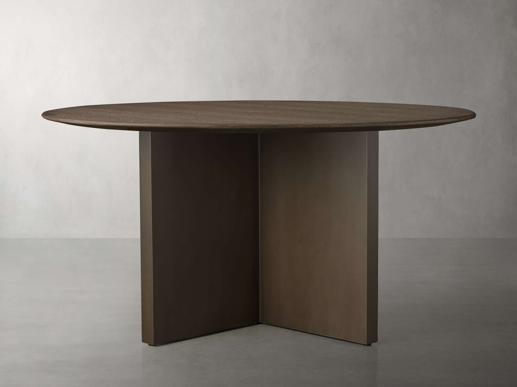 Saint Germain Round Wood Dining Table with Clement Base