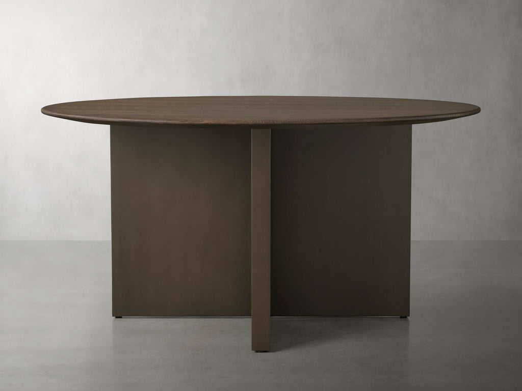 Saint Germain Round Wood Dining Table with Clement Base