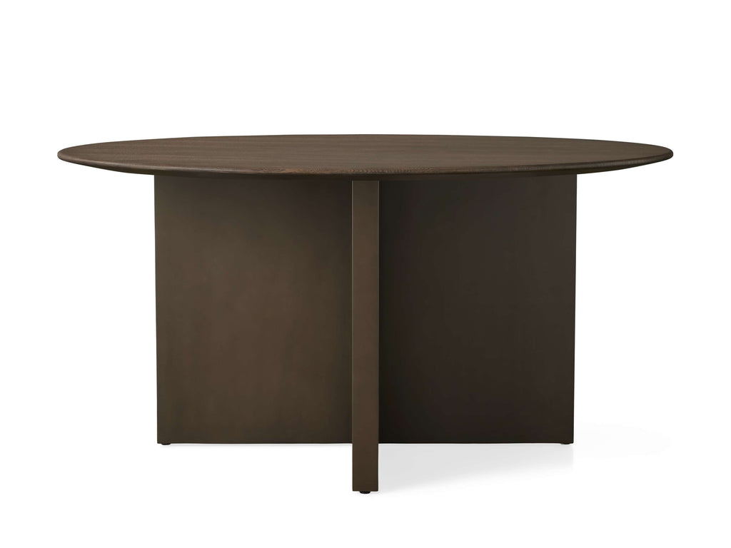 Saint Germain 60" Round Chestnut Top Dining Table with Metal Clement Base