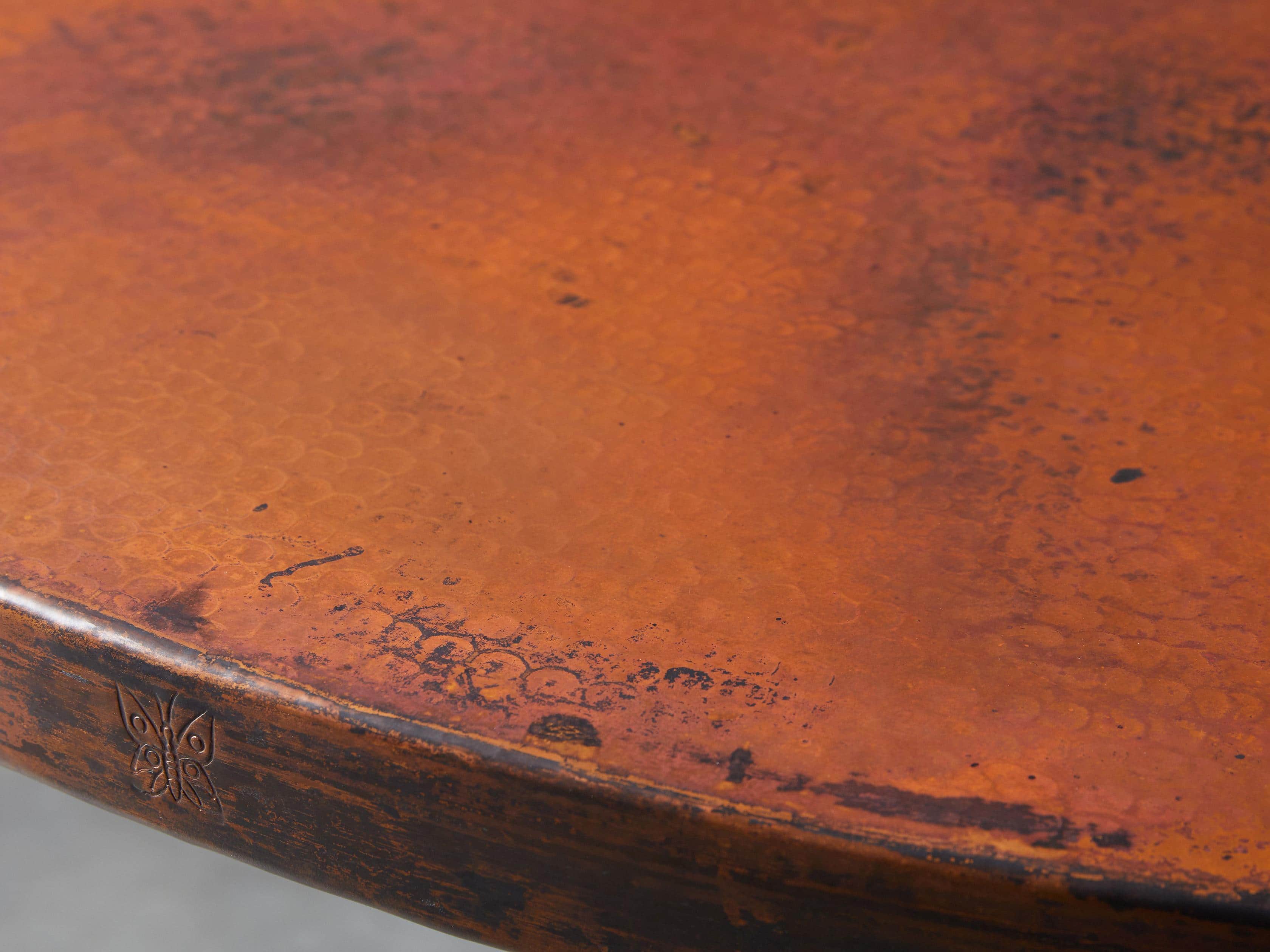 Recycled Metal Dining Table with Cleo Base