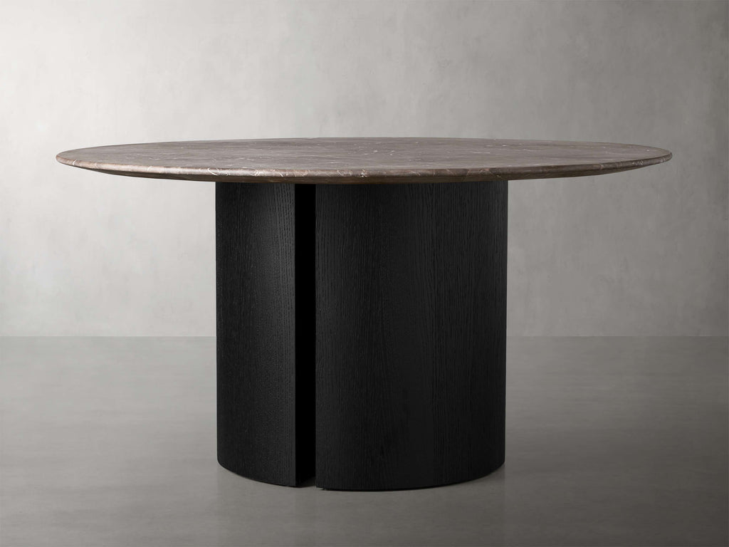 Saint Germain Round Stone Dining Table with Dauphine Base