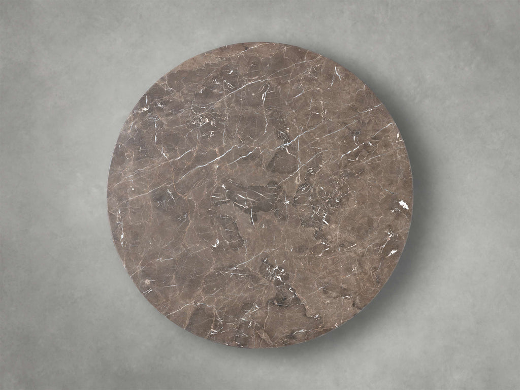 Saint Germain Round Stone Dining Table with Launette Base