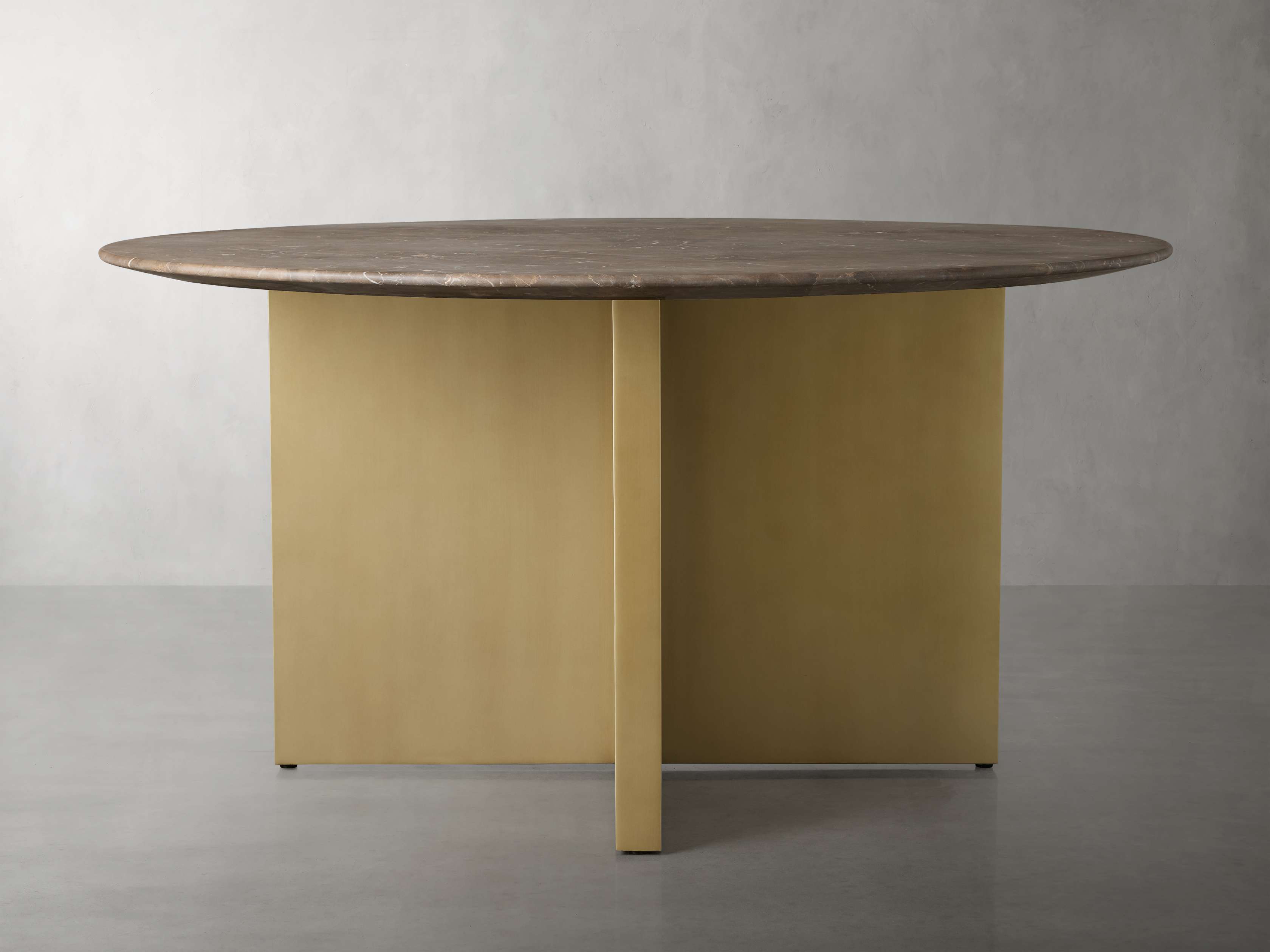 Saint Germain Round Stone Dining Table with Clement Base