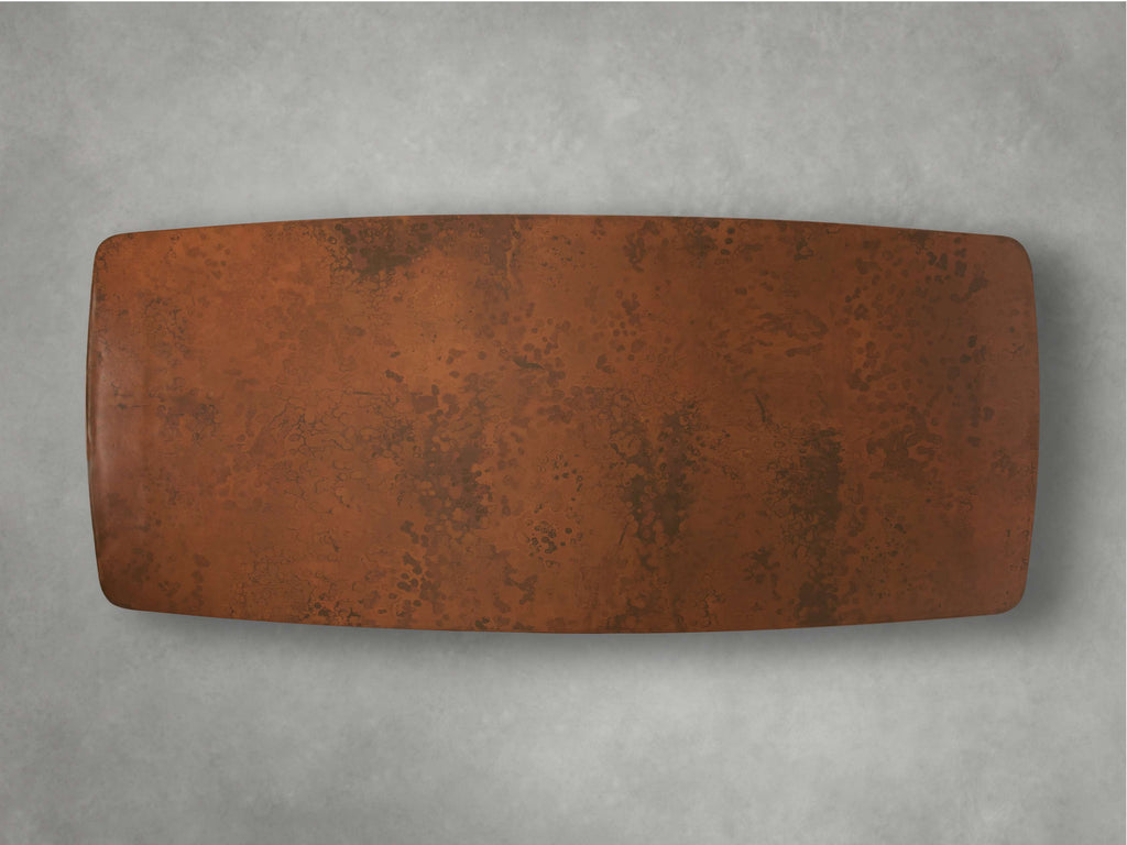Terracotta Copper Dining Table with Vertex Base