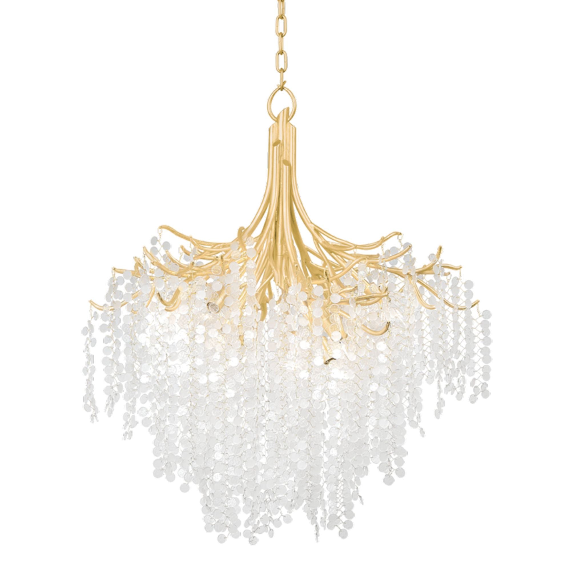 Genoa 9-Light Chandelier in Gold Leaf 32.25L x 32.25W x 40H