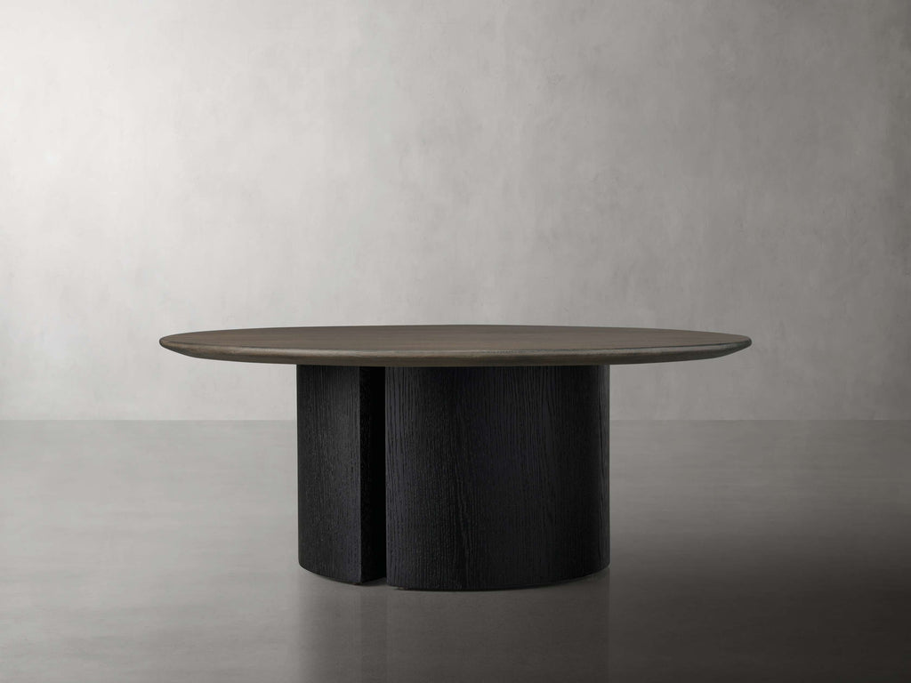 Saint Germain Round Wood Coffee Table with Dauphine Base