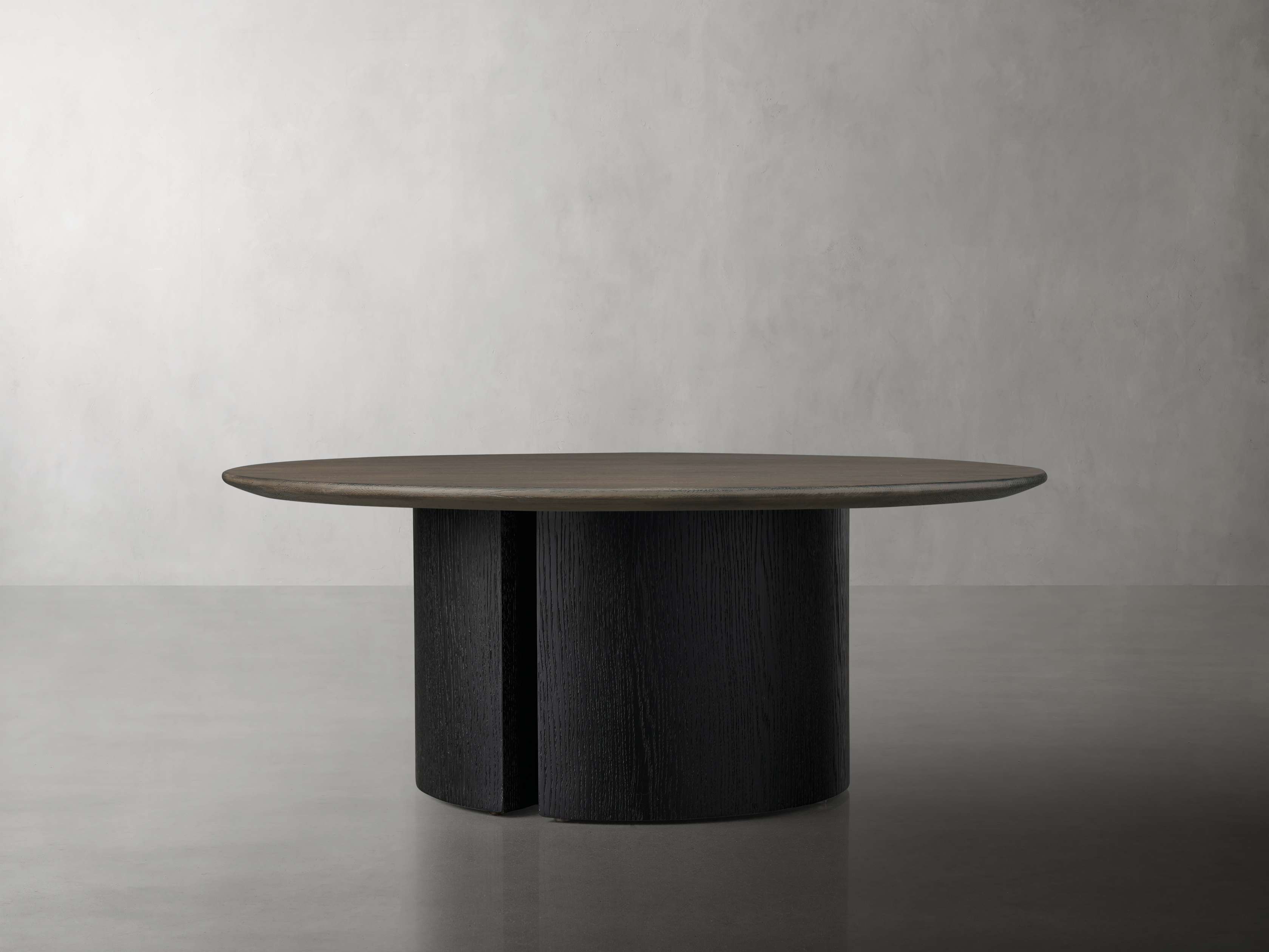 Saint Germain Round Wood Coffee Table with Dauphine Base