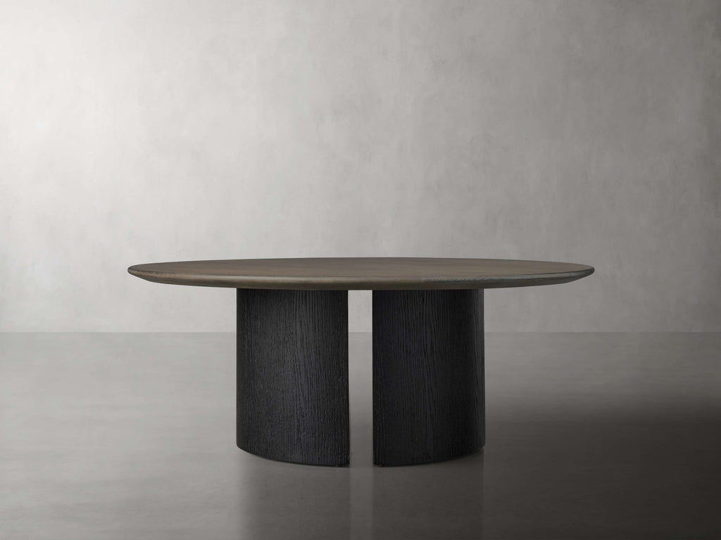 Saint Germain Round Wood Coffee Table with Dauphine Base