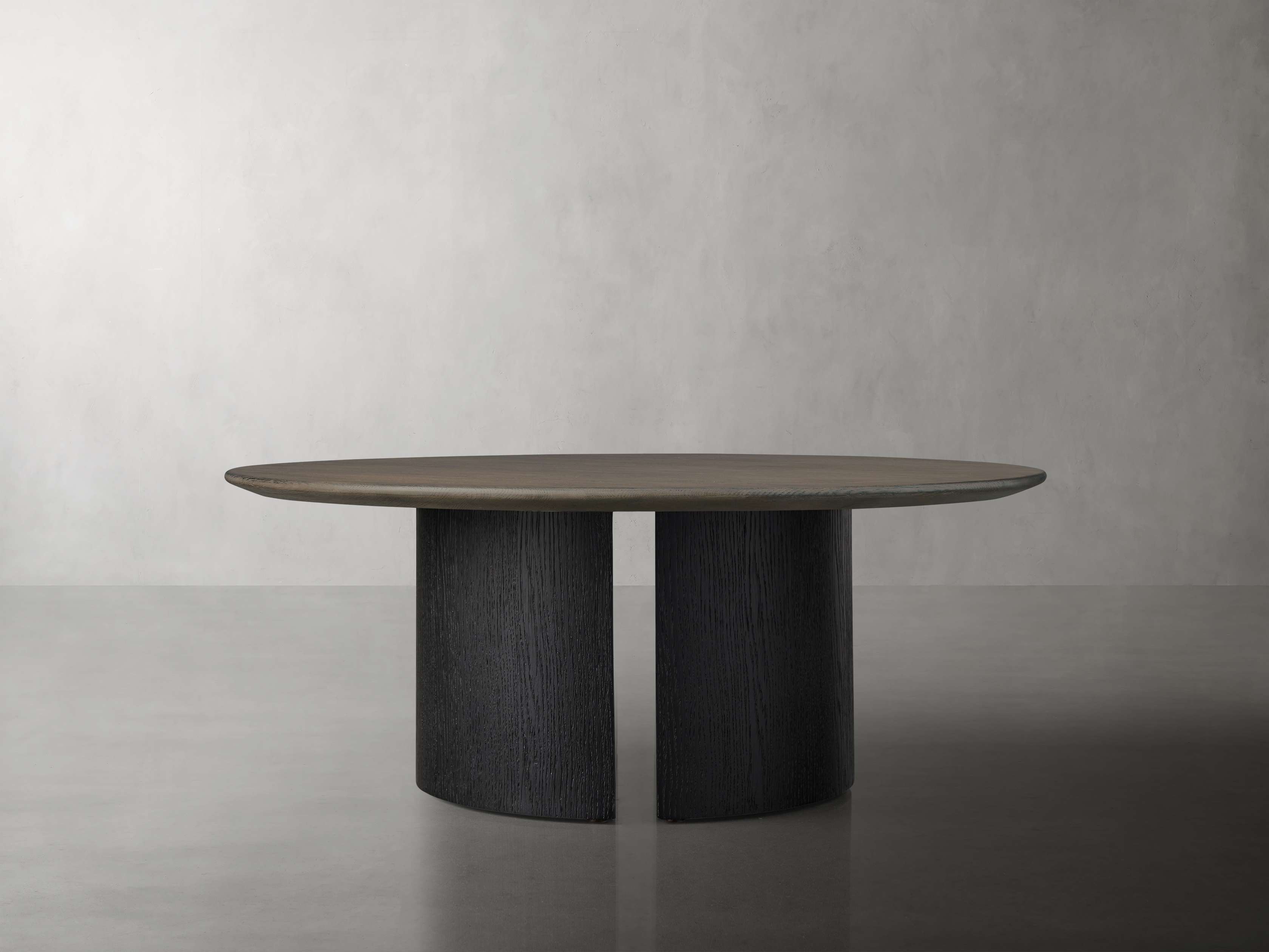 Saint Germain Round Wood Coffee Table with Dauphine Base