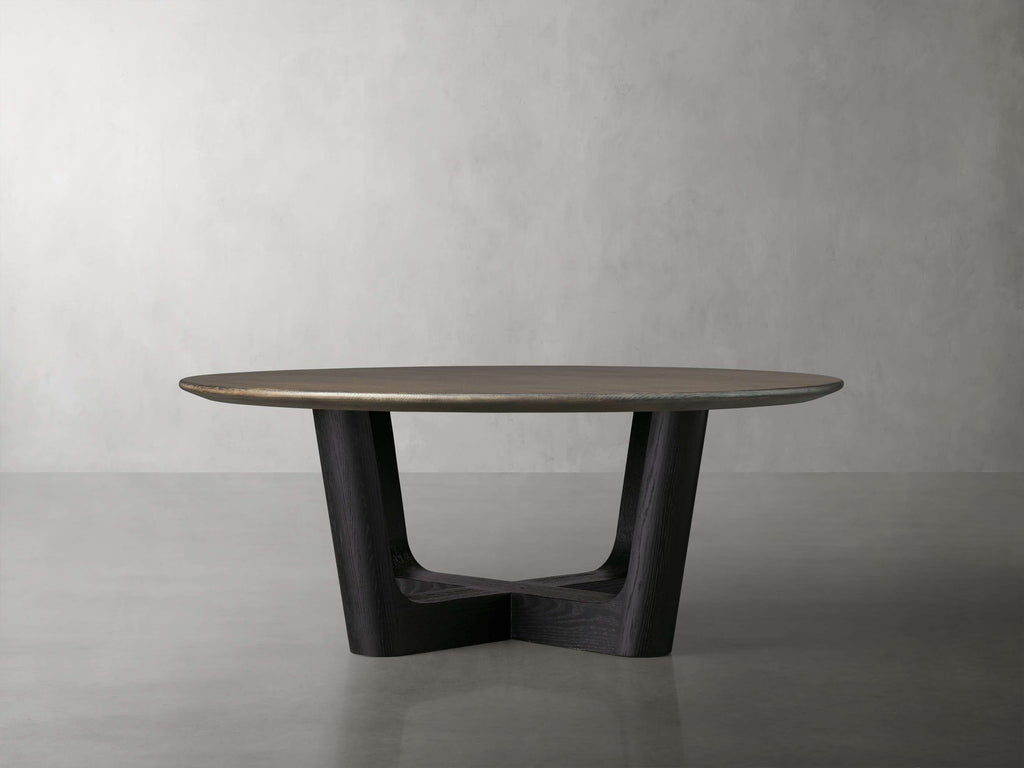 Saint Germain Round Wood Coffee Table with Rennes Base