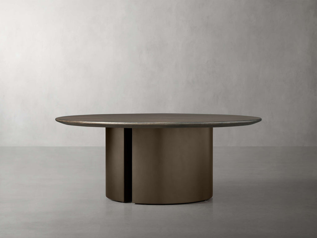 Saint Germain Round Wood Coffee Table with Dauphine Base