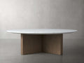 Saint Germain Round Stone Top Coffee Table with Wood Clement Base