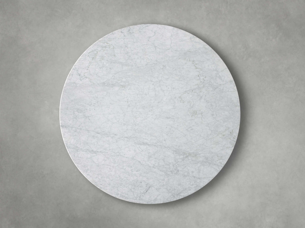 Saint Germain Round Stone Top Coffee Table with Wood Clement Base