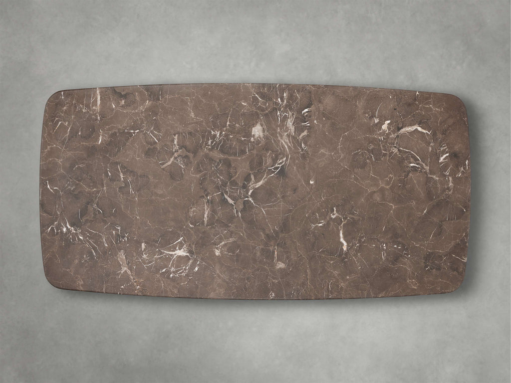 Saint Germain Stone Top Coffee Table with Wood Clement Base