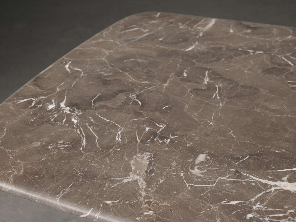 Saint Germain Stone Top Coffee Table with Wood Clement Base
