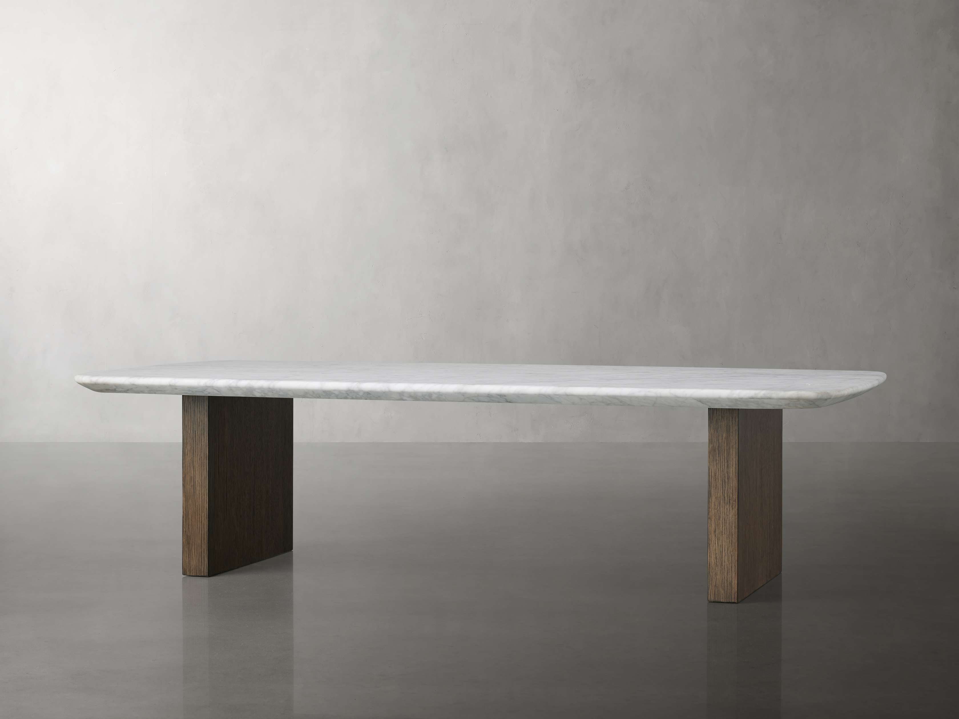 Saint Germain Stone Top Coffee Table with Wood Clement Base